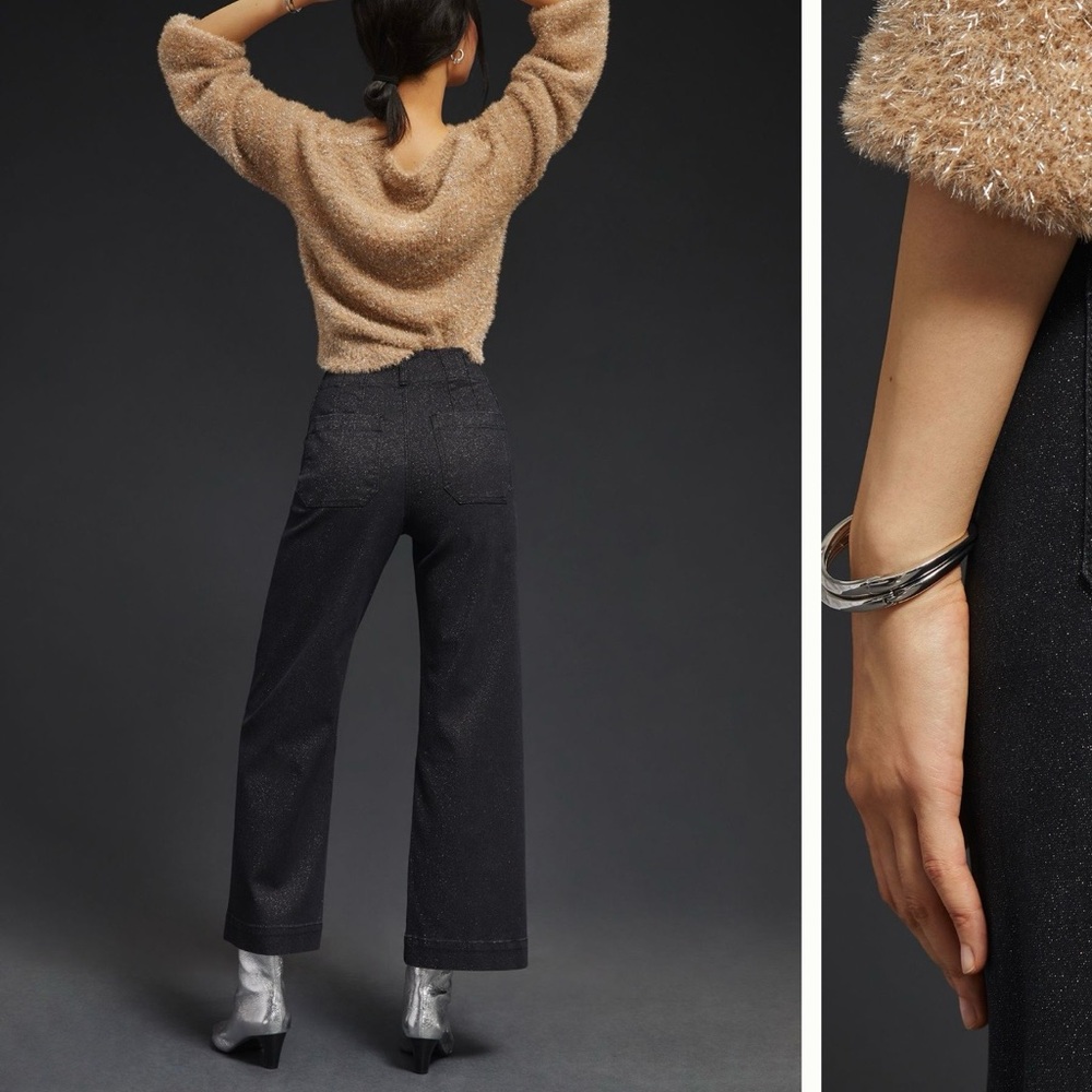 Maeve Black Sparkle Flare Jeans